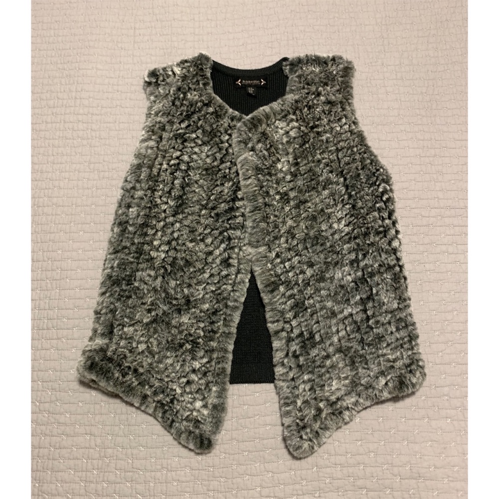 Faux Fur Grey Knitted Vest